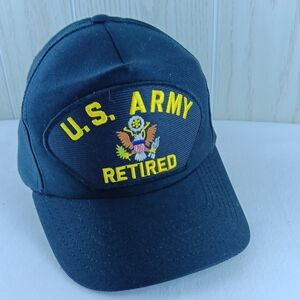 Made in America U.S. Army Retired black snapback trucker cap hat baseball  hat
